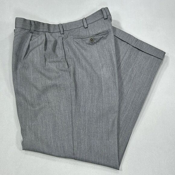 Brooks Brothers Pants Men's Gray 37x30 Preppy Casual Cuffed Chino 1818 Madison - Picture 1 of 14